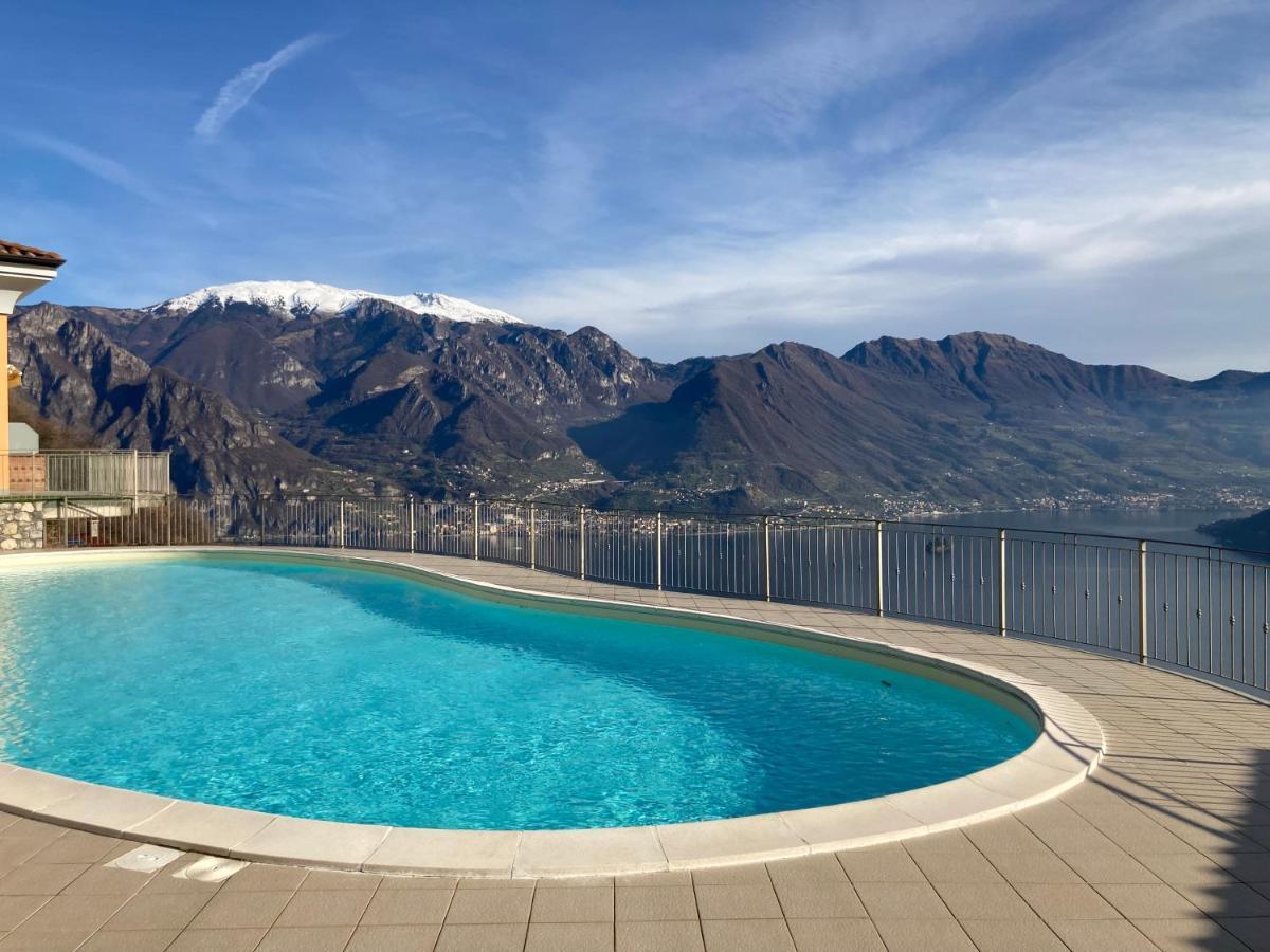 Appartamento Grande Terrazza Vista Lago Parzanica Exterior foto