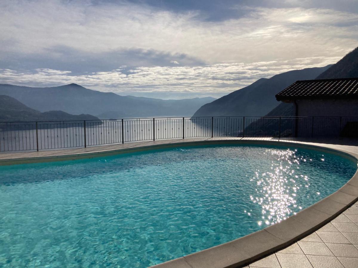 Appartamento Grande Terrazza Vista Lago Parzanica Exterior foto